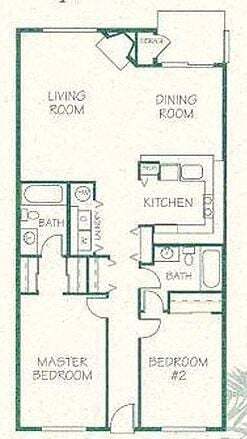 Two Bedroom and Two Bath- B B-6 floor plan